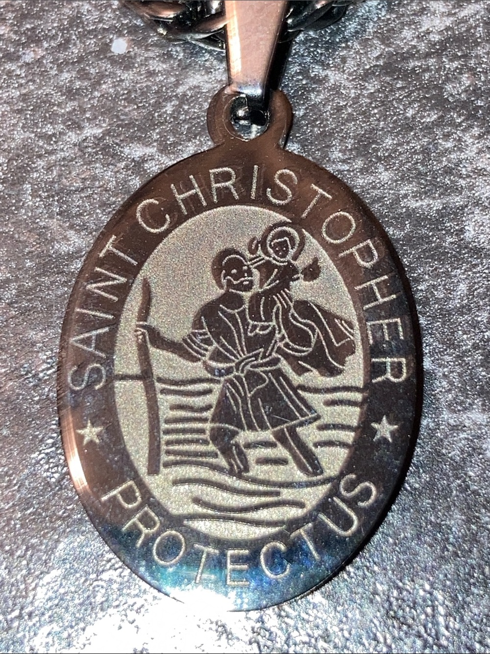 Men’s St. Christopher medal with chain